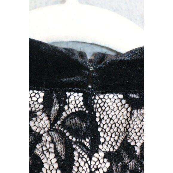 Forever 21 Velvet Burnout Black Dress-Size Small-Back Zip-Whimsigoth-Witchy - Picture 12 of 13